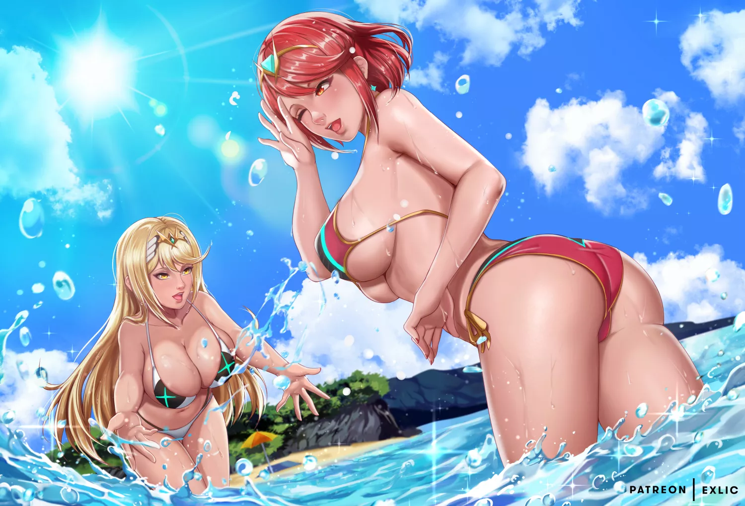 Bikini Pyra And Mythra Nudes In Smashbros Onlynudes Org Hot Sex