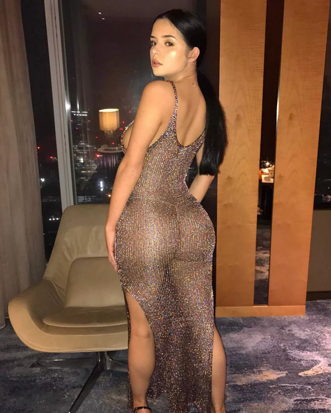 Demi Rose Showing Off Her Ass In Metallic Dress Nudes Whoredrobe