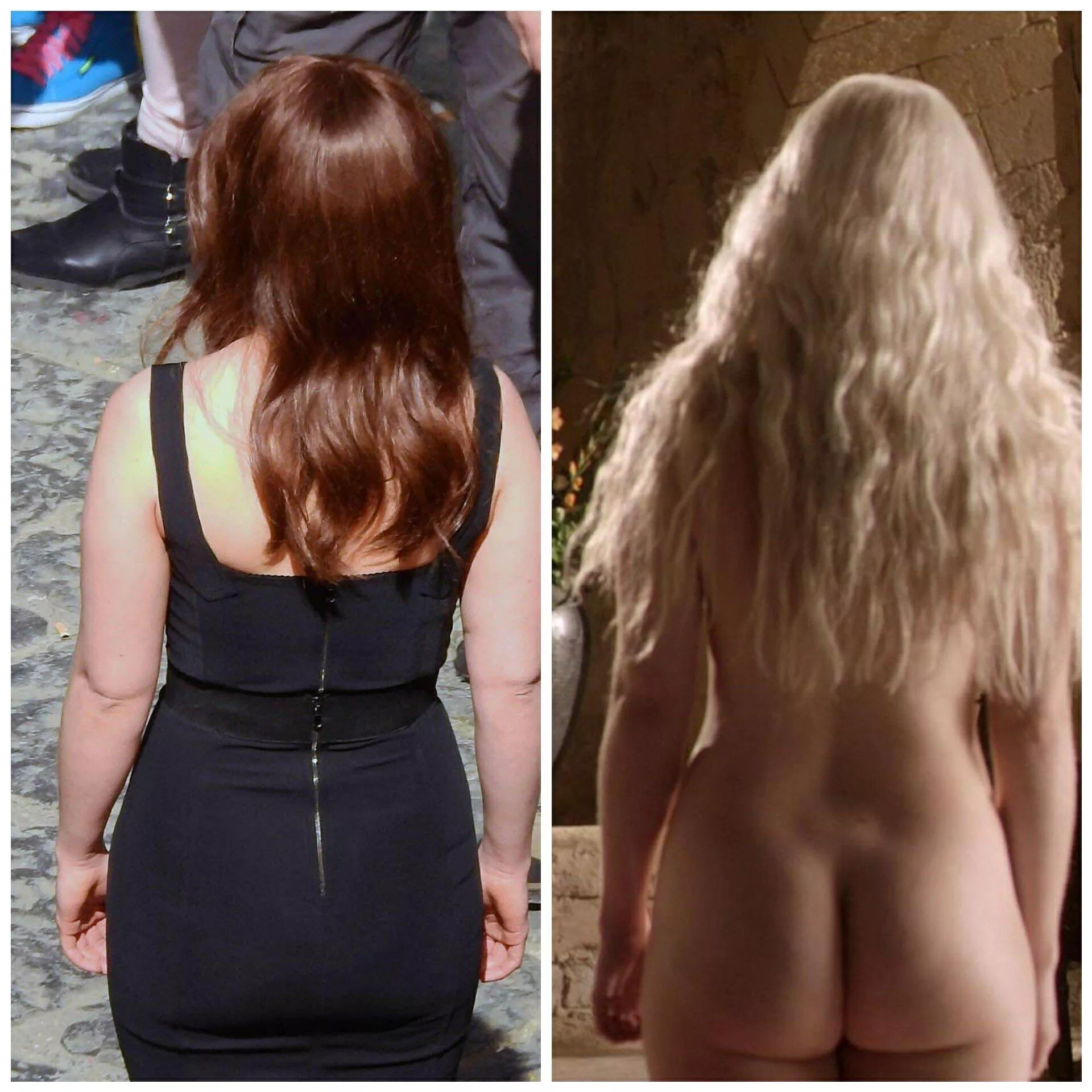 Emilia Clarke S Ass In A Dress And In Nothing At All Nudes Onoffceleb