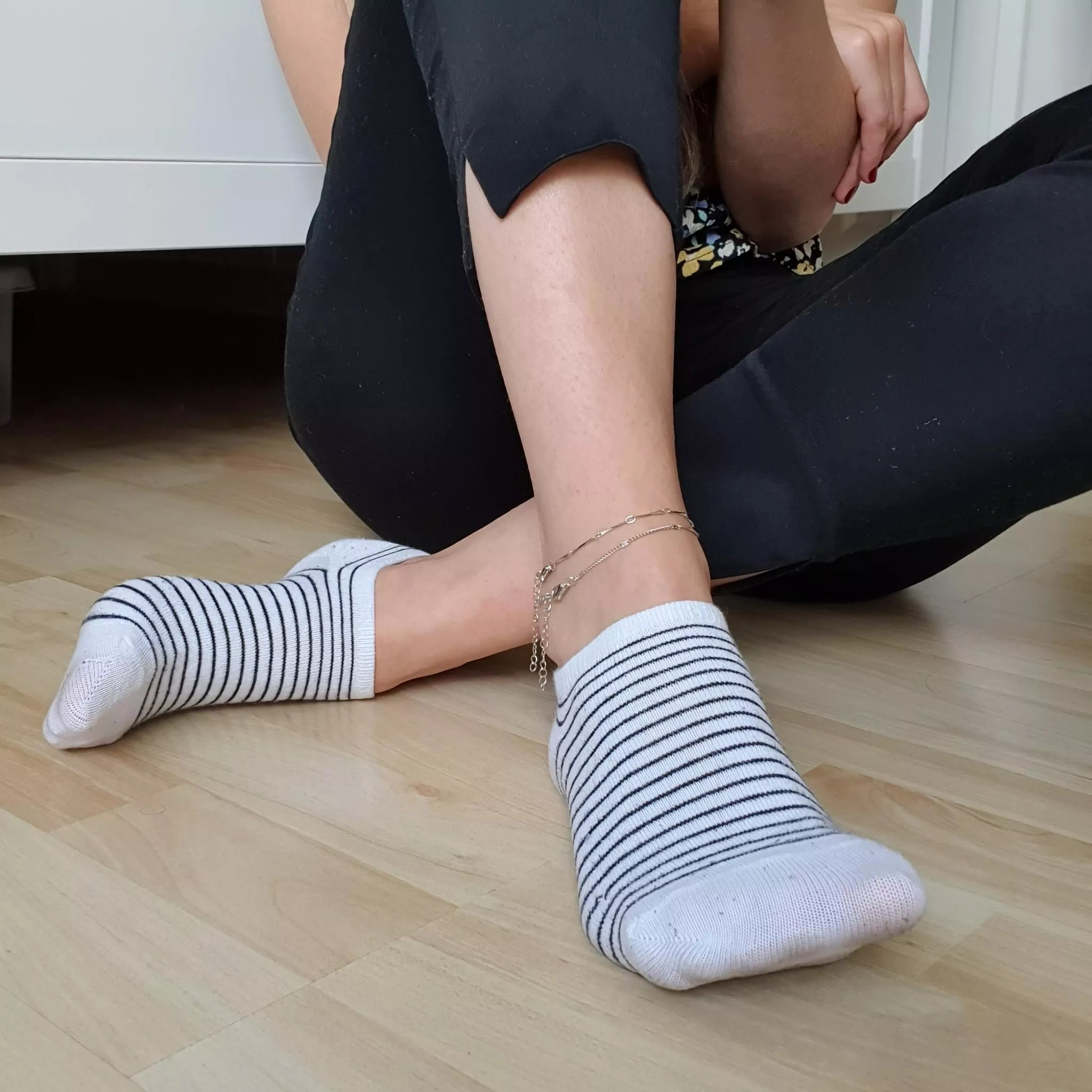 Posing A Bit In My Striped Socks Today Nudes Sockgirls NUDE PICS ORG