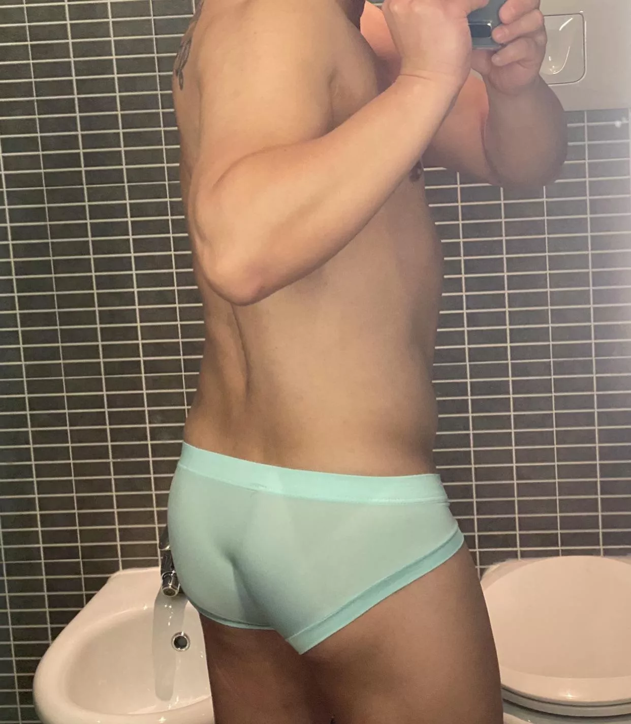 Silky Baby Blue Boxer Shorts Hugging My Ass Who Wants To Peel Them Off