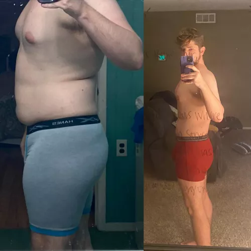 1 year, then and now. 1 year, then and now.