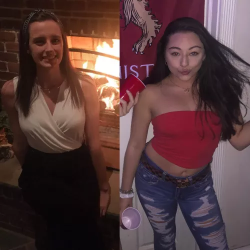 [2] Made a bet to see who’s girl is hotter. Take your pick!