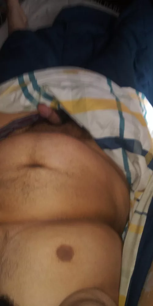 (24) Just woke up hard. 😌 How yall like my body and cock.