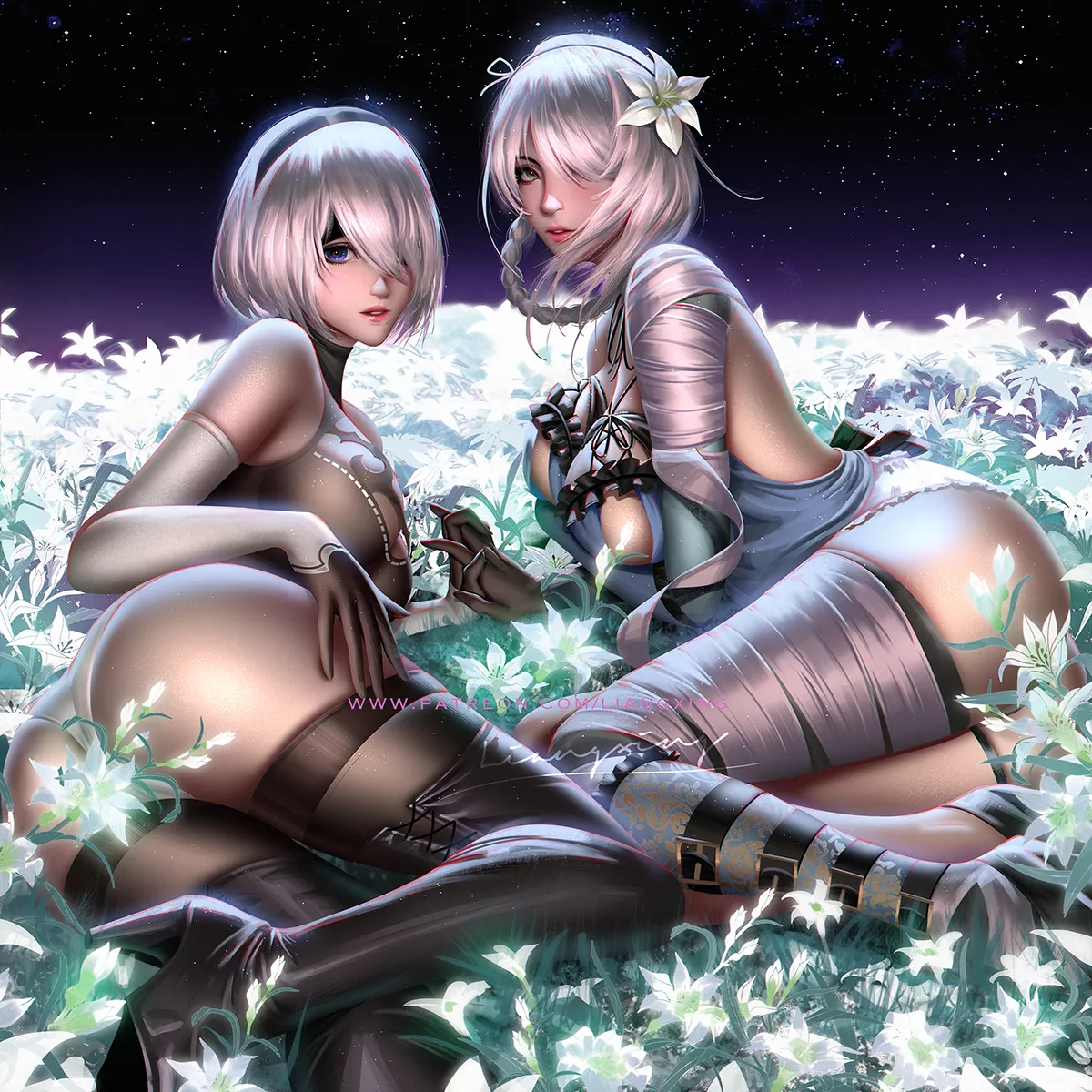 2B and Kainé by Liang-Xing 2B and Kainé by Liang-Xing