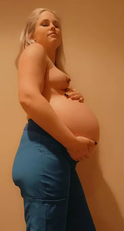 33 weeks pregnant naughty nurse ready fix all your desires.