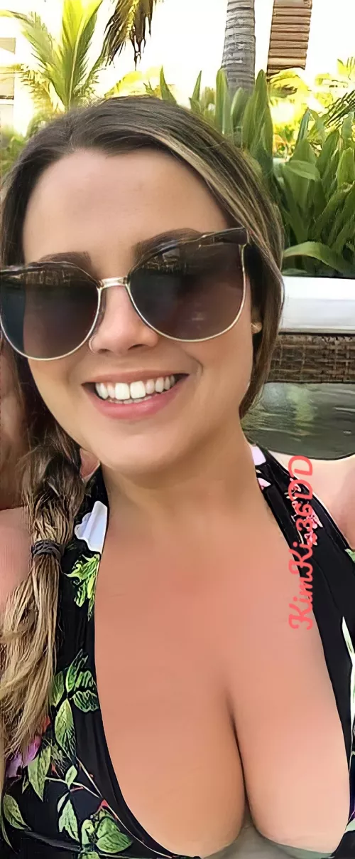 36DDs in a one piece. Yes I picked the most revealing bikini on the