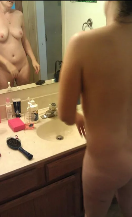 46 wife getting ready for work