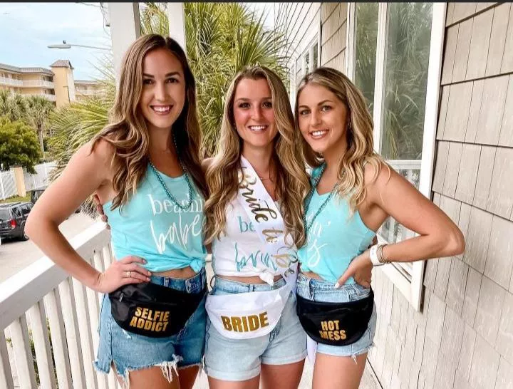 A bride and her bachelorettes A bride and her bachelorettes