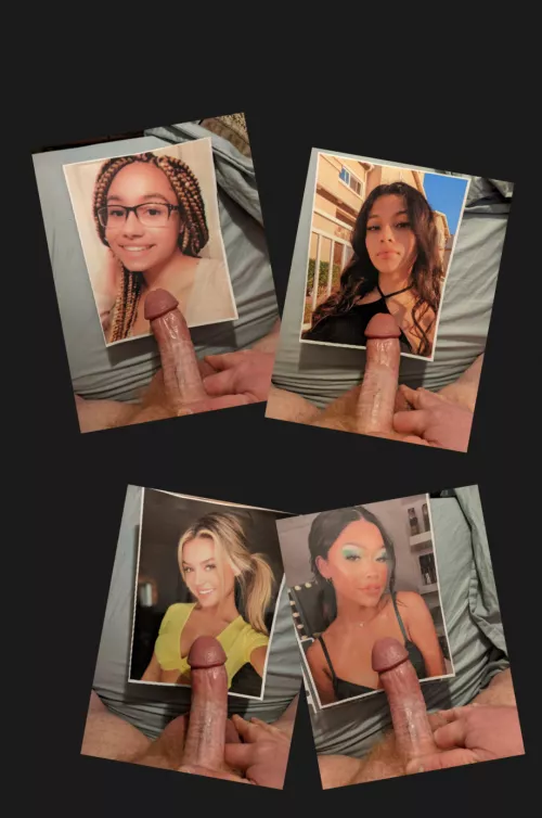 A collage of my recent cock tributes