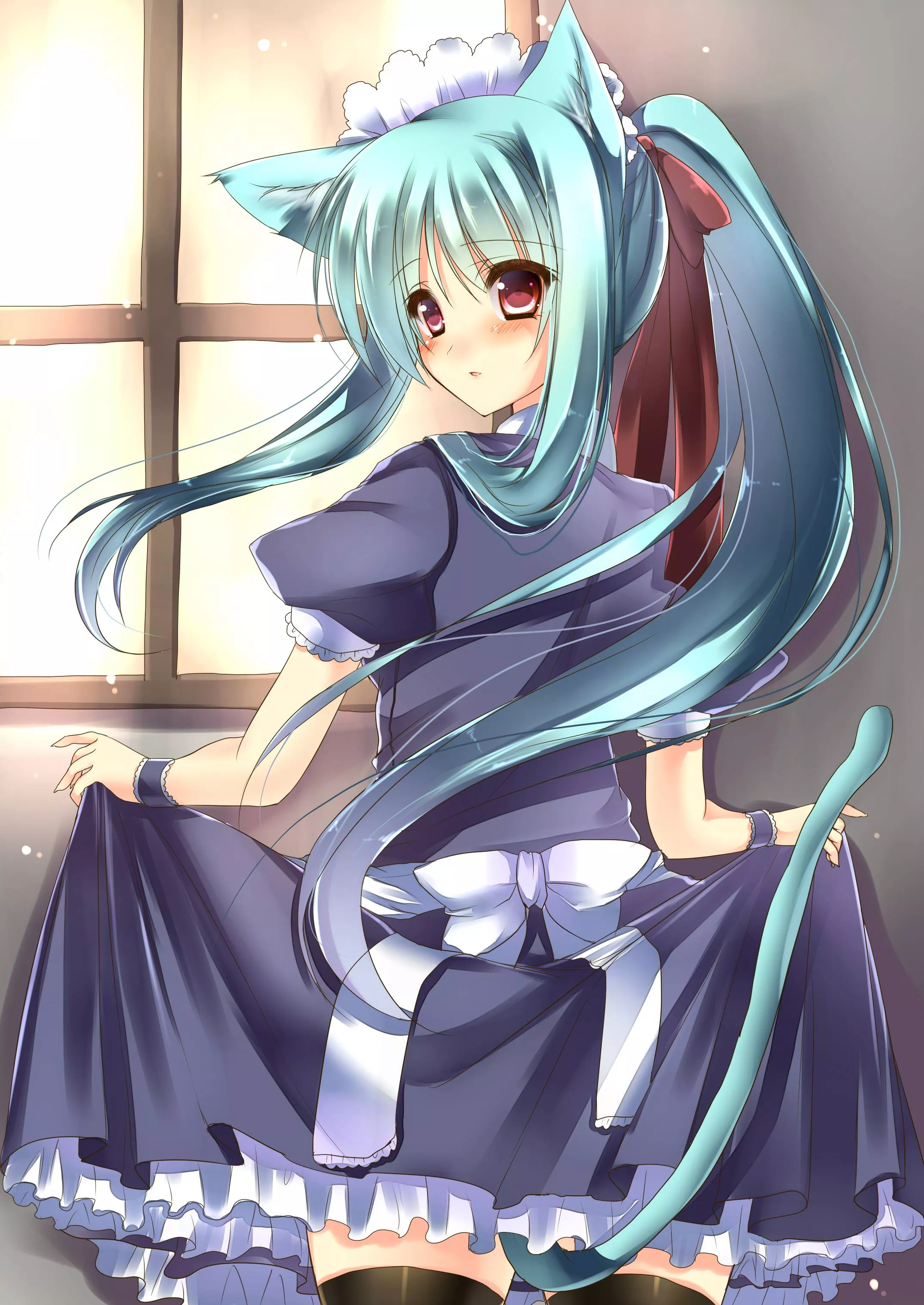 A cute maid. A cute maid.