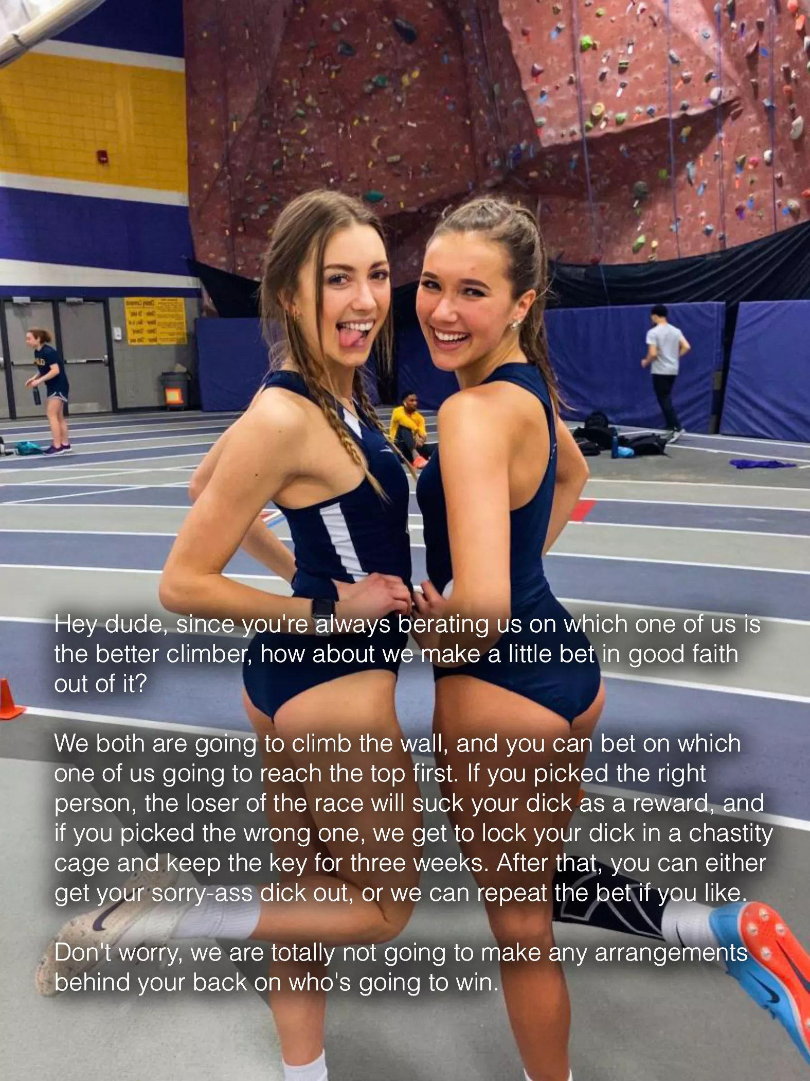 A fair climbing bet. A fair climbing bet.