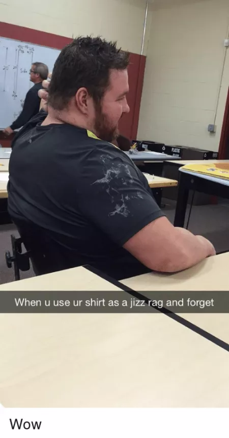 A Guy Accidentally Wears His Own Cum Rag