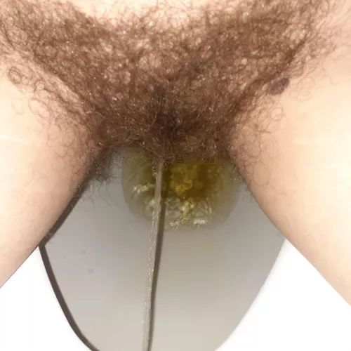 A hairy bush power pisser