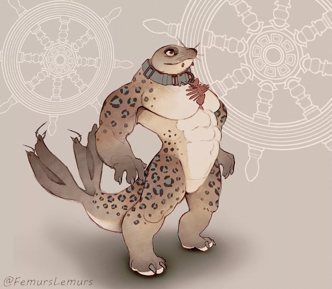 A Leopard Seal Appears! - Art by me @femurslemurs