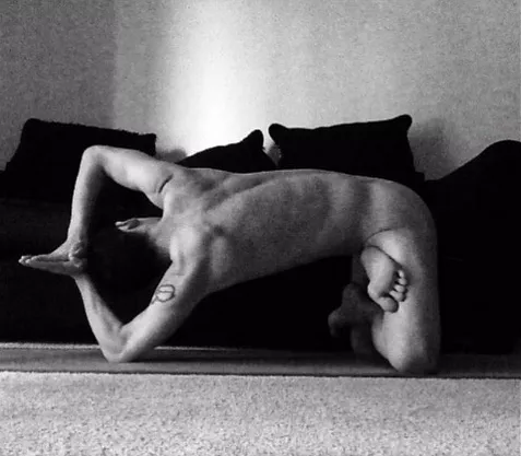 A little twist with my lotus pose A little twist with my lotus pose