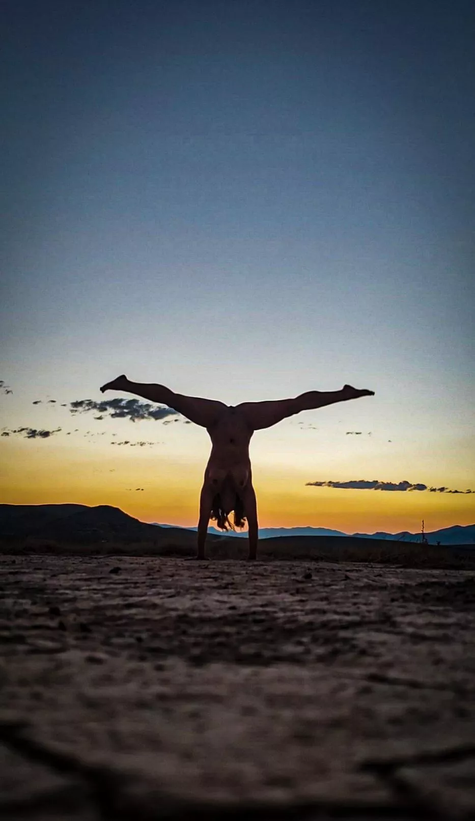 A little upside down in the desert sunset. A little upside down in the desert sunset.
