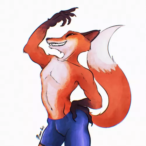 A pretty Fox who goes to swim (Mauve)