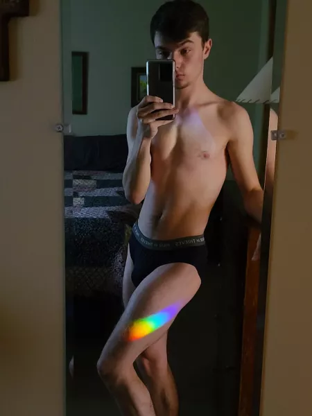 A rainbow was shining through the window this morning š