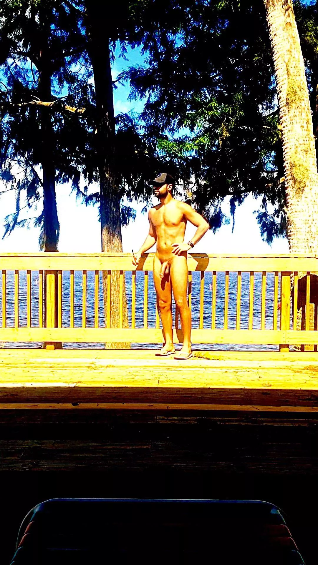 A smoke by the lake
