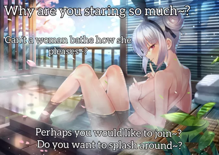 A warm bath sounds nice, right~? [Onsen] [Implied sex]