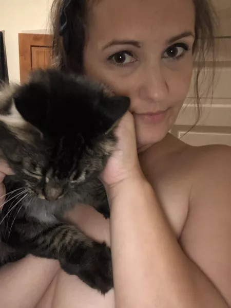A woman and her cat A woman and her cat