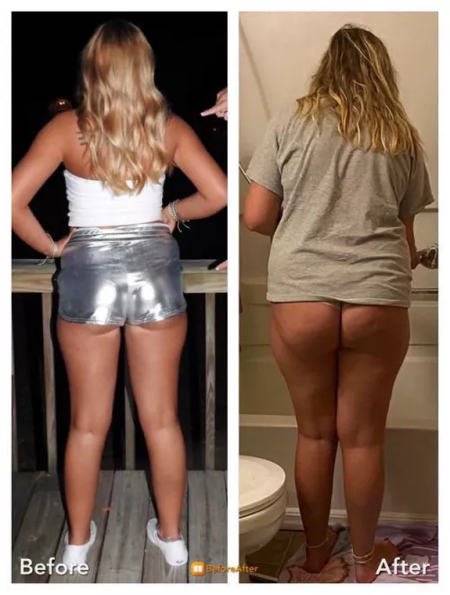 A year later and lots of cellulite to show