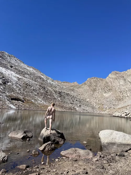 Abyss lake, I wonder if the hikers on the 14ers next to this lake could see me :) Abyss lake, I wonder if the hikers on the 14ers next to this lake could see me :)