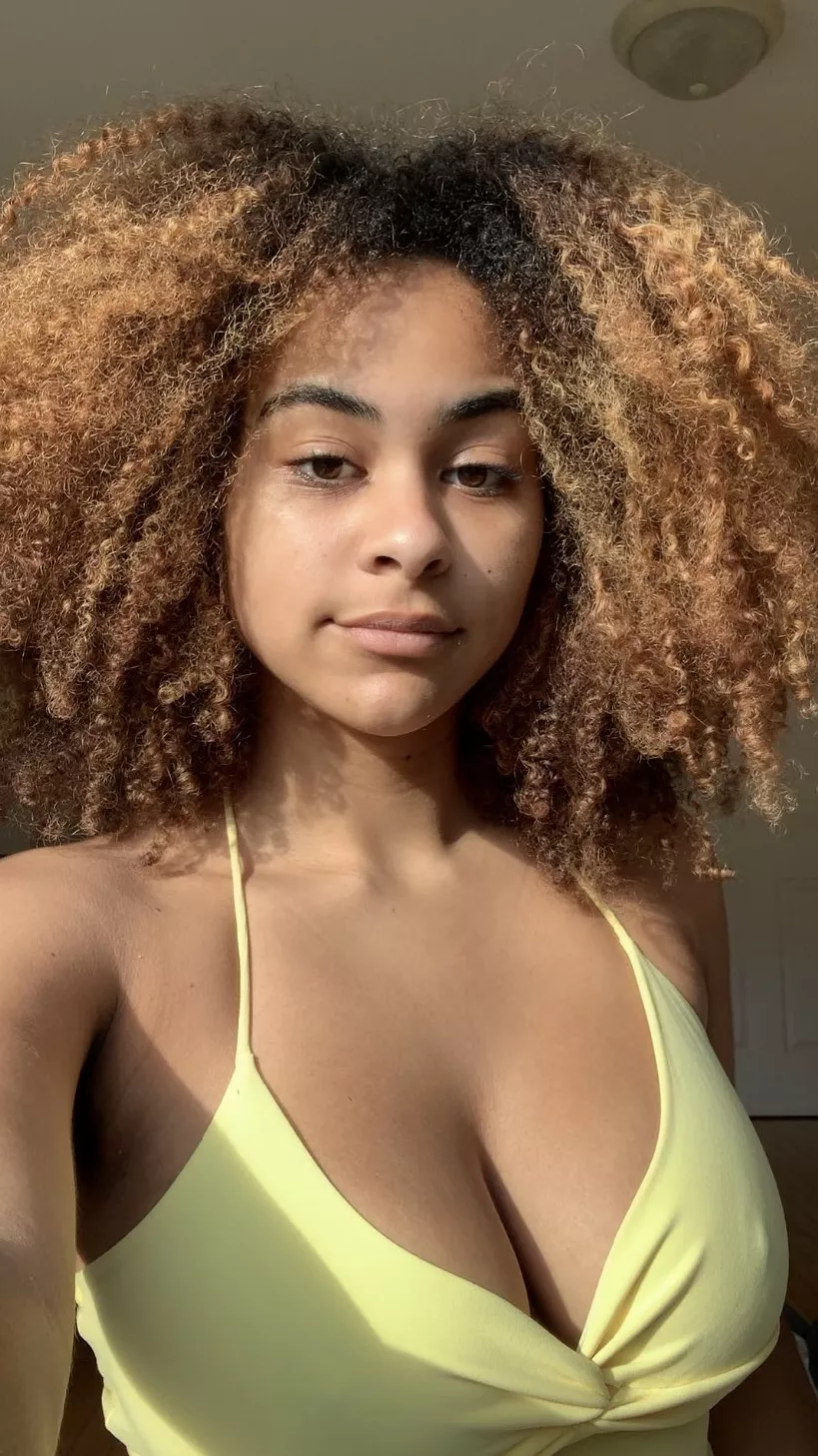 Afro and cleavage Afro and cleavage