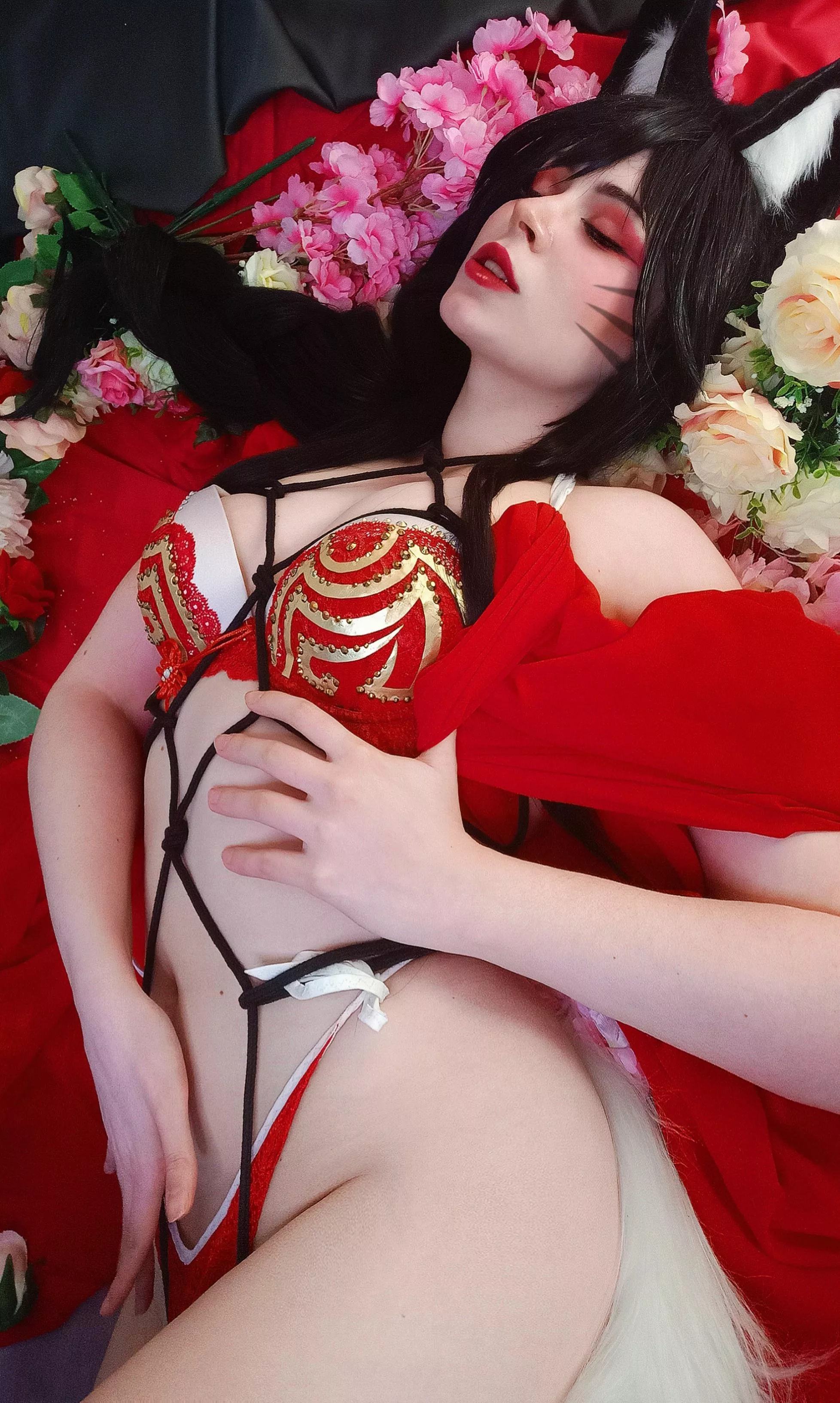 Ahri cosplay lingerie by Mira Mioki