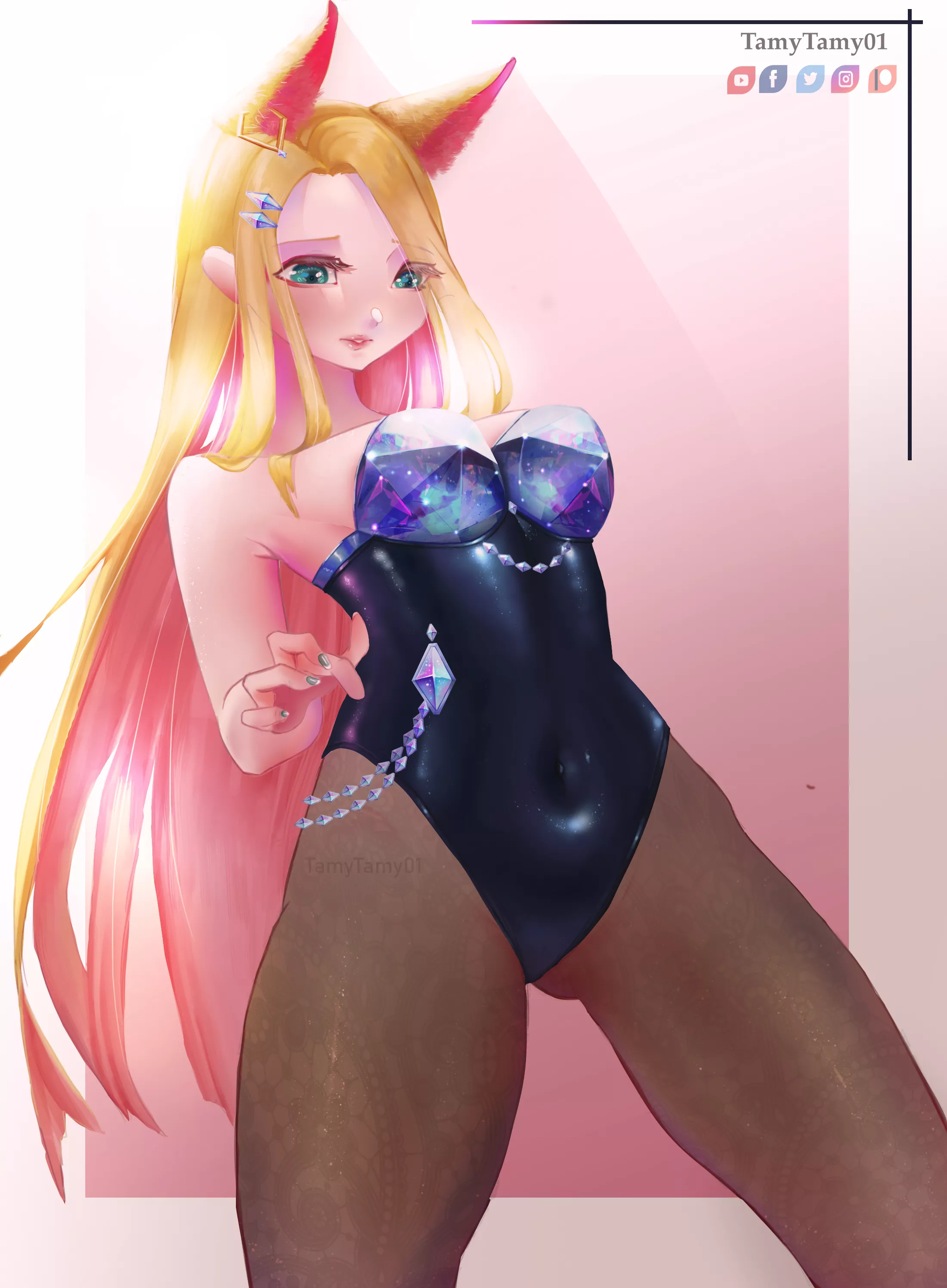 Ahri swimsuit ~ art by me (@TamyTamy01)