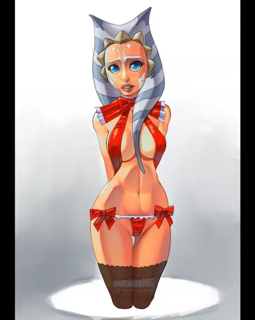 Ahsoka in festive Life Day garb (art by me HardmodeNRG) [Clone Wars]