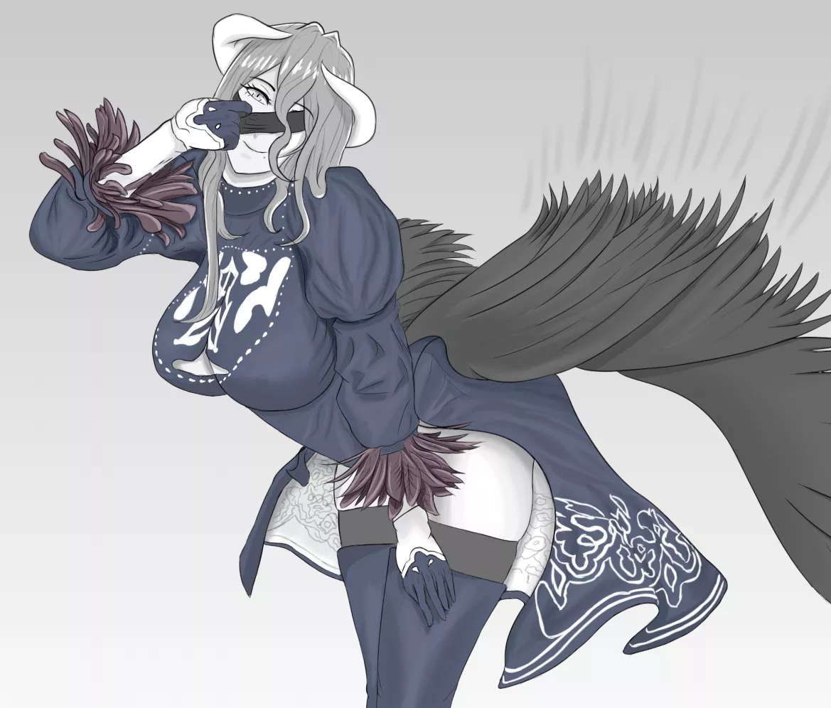Albedo(overlord) in 2b's dress (art by me) Albedo(overlord) in 2b's dress (art by me)