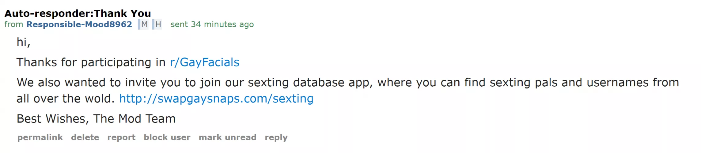 ALERT: Auto-responder: Thank You / SPAM POST . . . ALERT: Auto-responder: Thank You / SPAM POST . . .