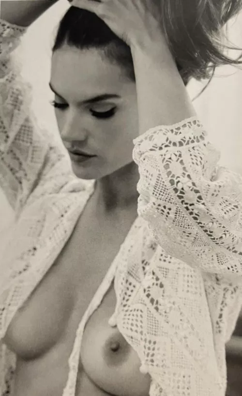 Alessandra Ambrosio in a knit shirt