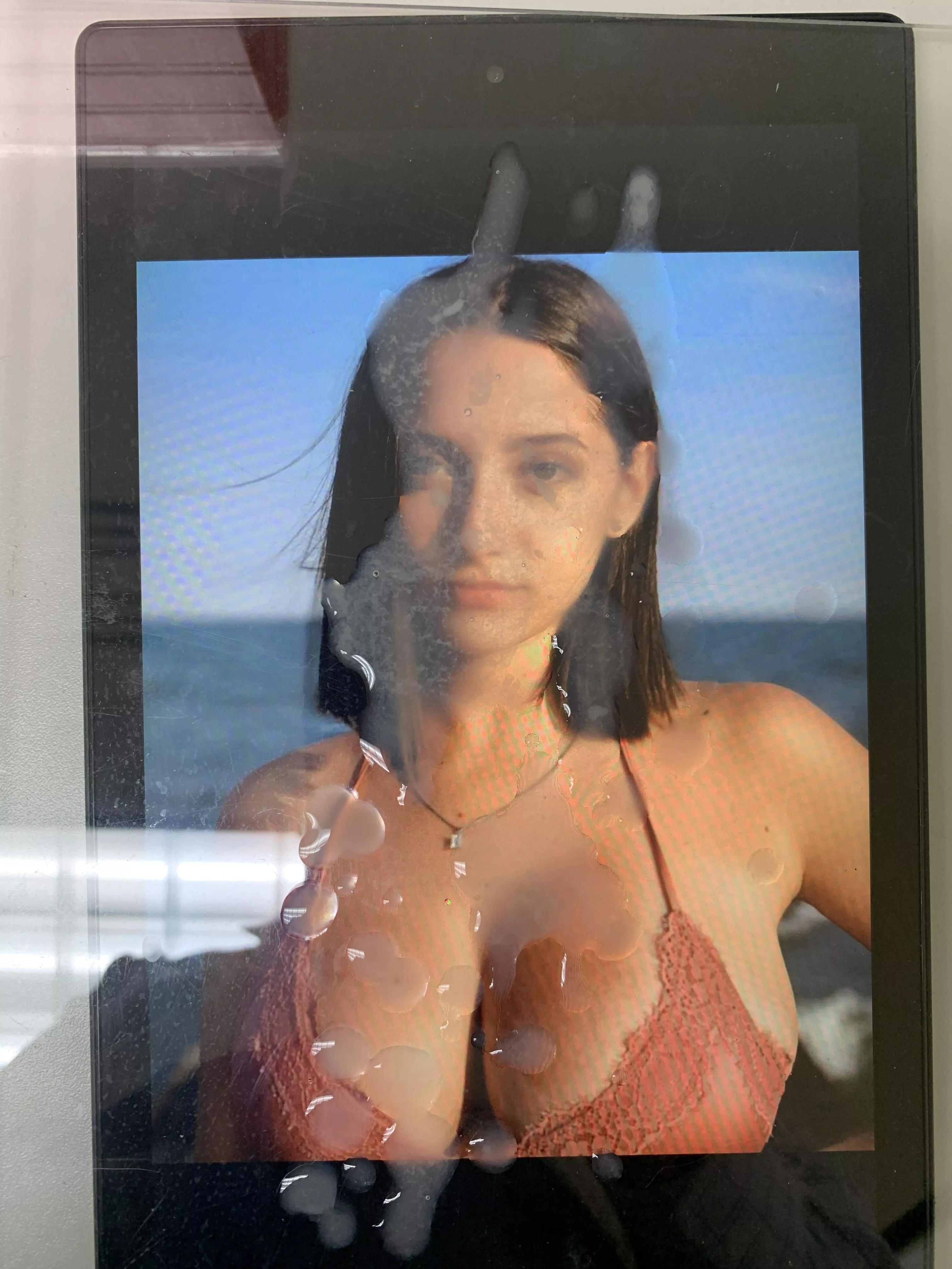 All over her monster tits! All over her monster tits!