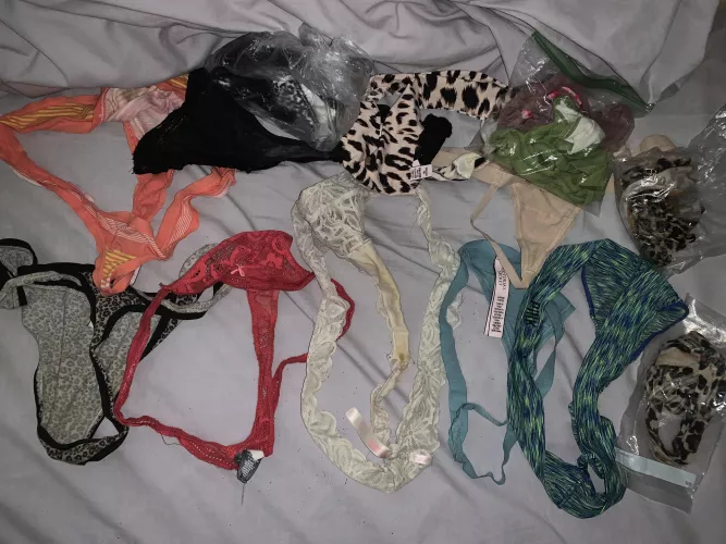 All the dirty thongs I have from 15 different girls All the dirty thongs I have from 15 different girls