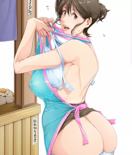 All this cooking is making me hot… if you don’t mind, I’m gonna get a bit more comfortable~