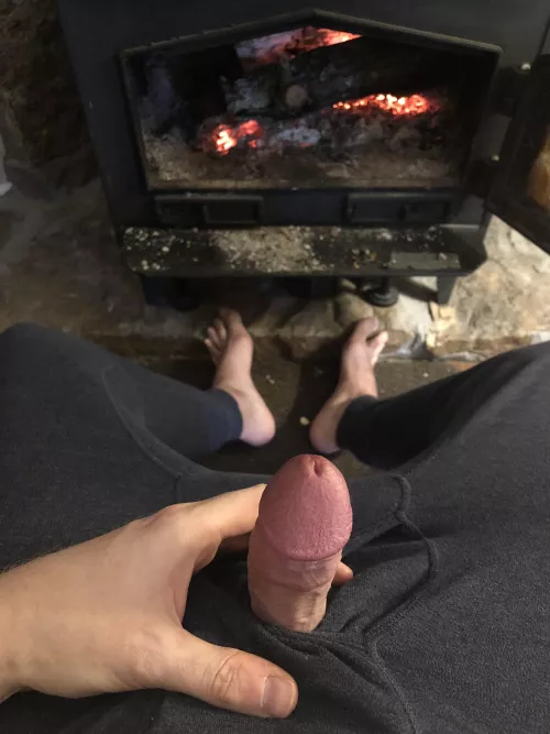 all three enjoy the fire