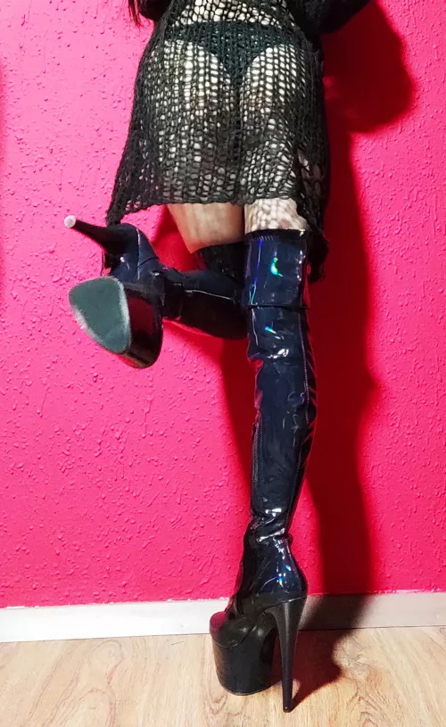 All you need on your mind tonight are my shiny boots