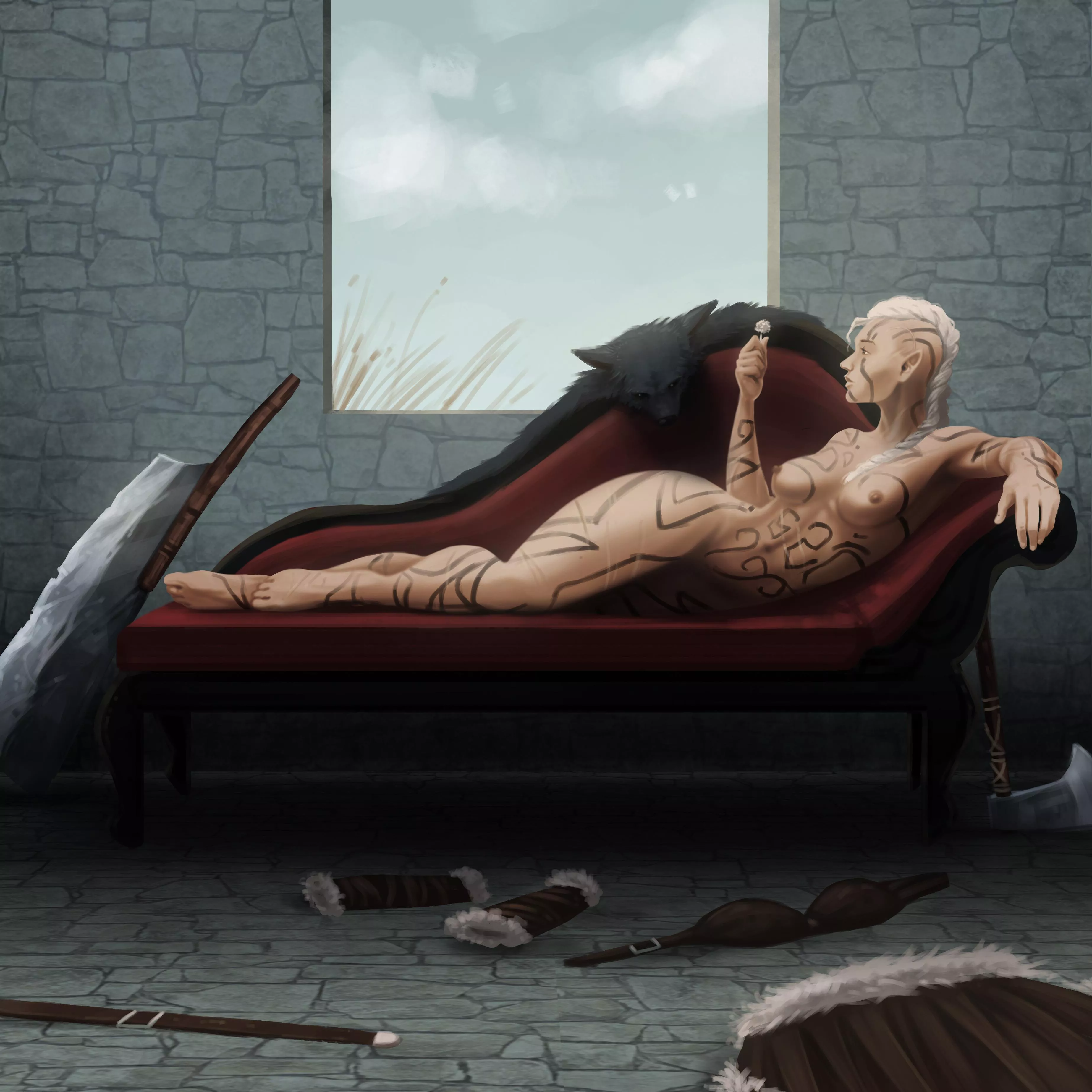 Alva, twin to Astrid, a Goliath raised elf barbarian by u/Anonymous_Geek_ Alva, twin to Astrid, a Goliath raised elf barbarian by u/Anonymous_Geek_