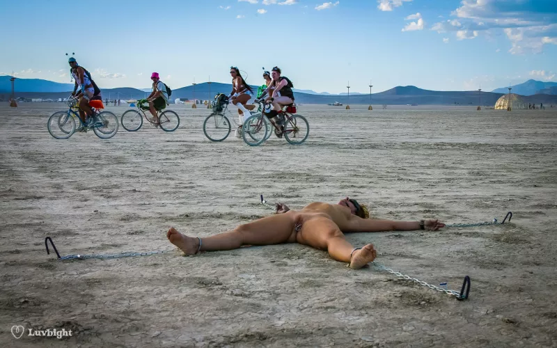 Always secure your valuables in the desert (Dee Luvbight at Burning Man)