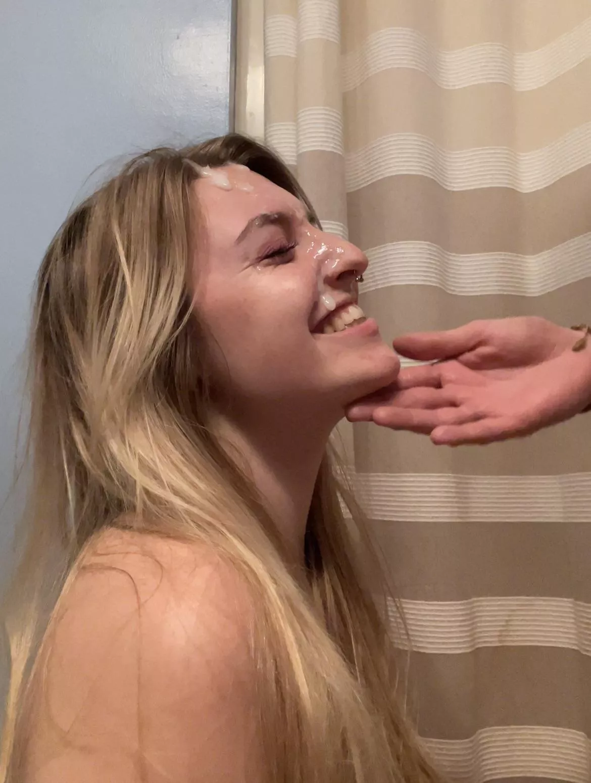 Always smiling when I have cum on my face π Always smiling when I have cum on my face π