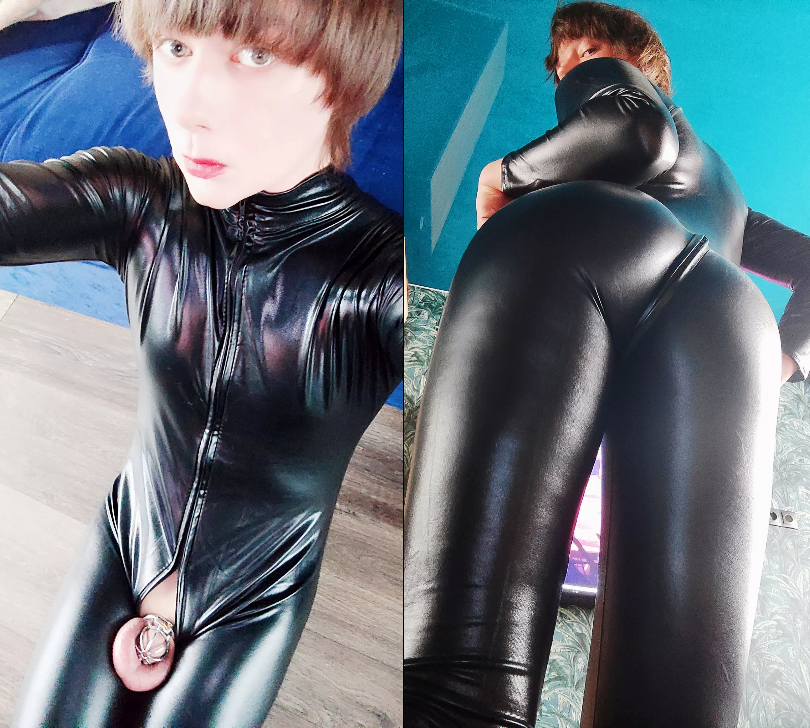 Am I cute when my clit is locked?🥺✌️ Can I sit on you?😏🍑