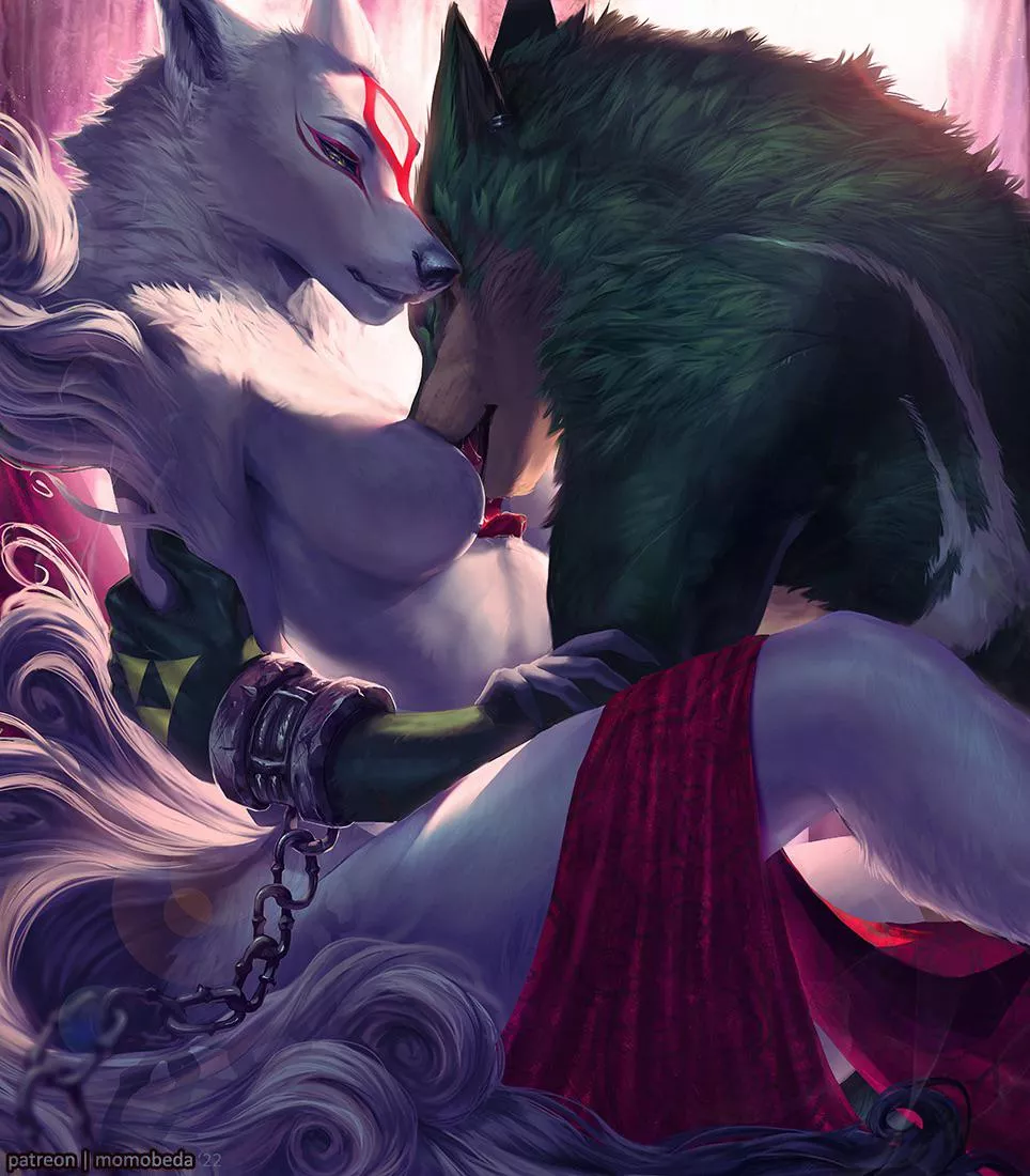 Amaterasu and Wolf Link [MF] (momobeda)