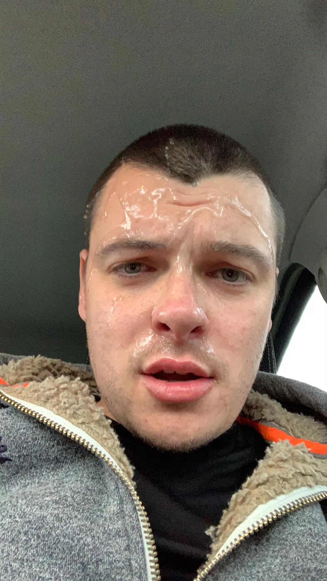 Amazing load after I begged him for his cum all over my face