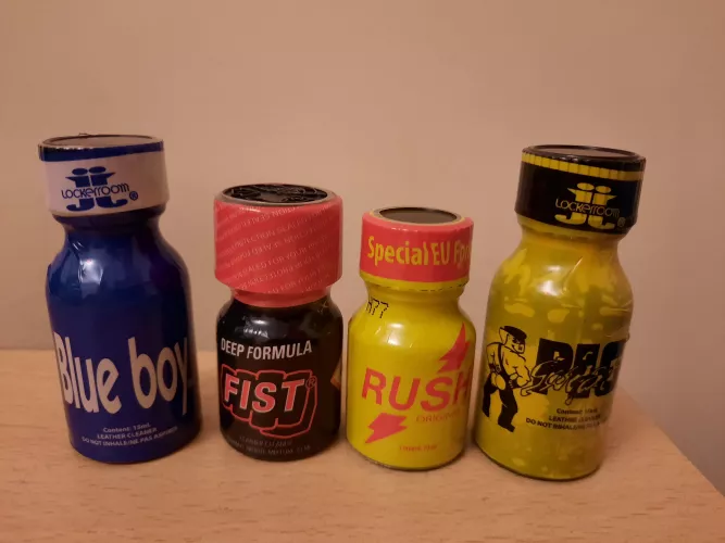 Anal fist and poppers... anyone using poppers? And which one if yes...still looking for good one for myself. This is my collection but not strong enough for me Anal fist and poppers... anyone using poppers? And which one if yes...still looking for good one for myself. This is my collection but not strong enough for me