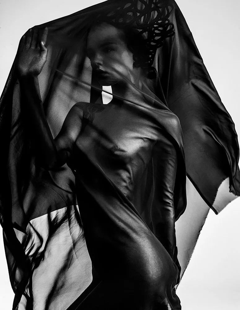 Anastasia naked under black silk 2 Anastasia naked under black silk 2