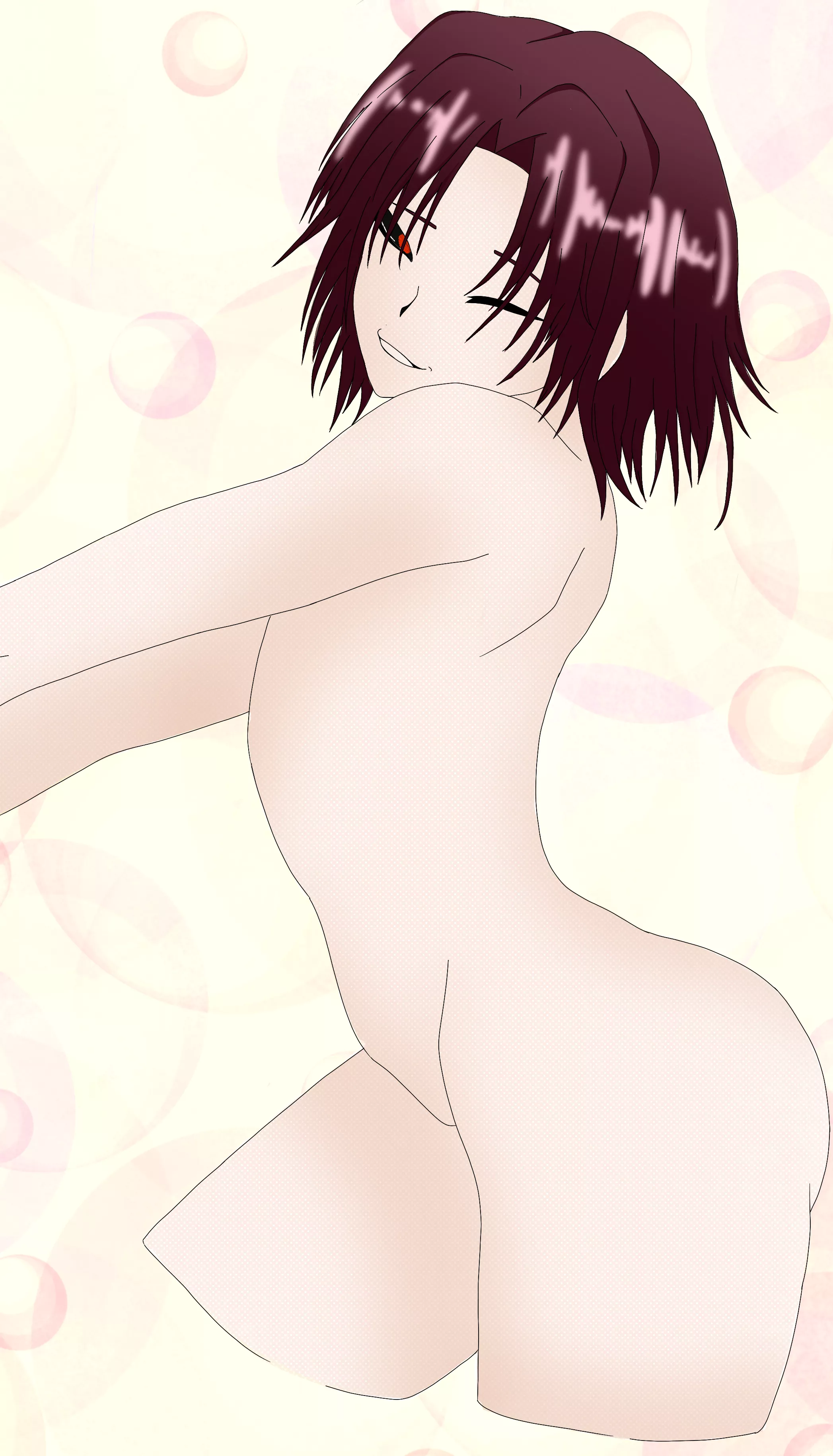 Android OC Ezra showing off his back dip (art by me!)
