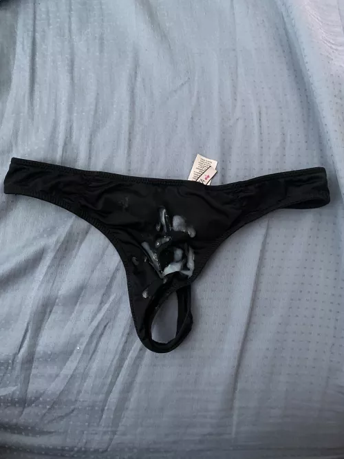 Another load dropped on this thong. Friends sister Another load dropped on this thong. Friends sister